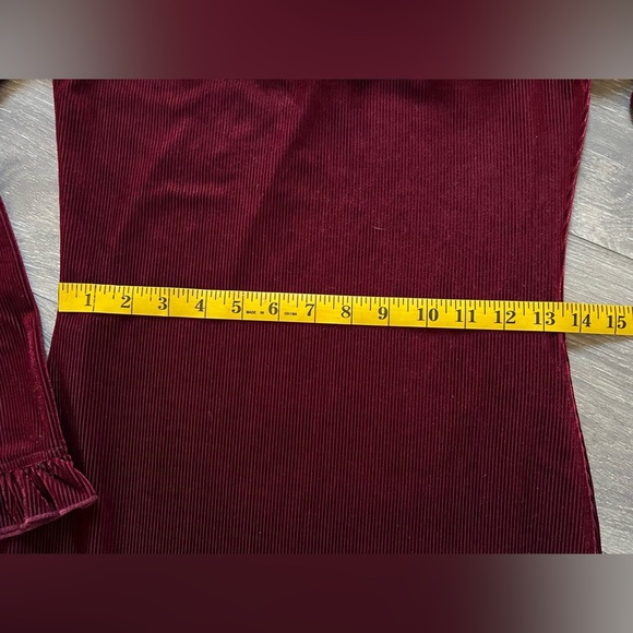 REVOLVE ABOUT US Danielle Red Velvet Off Shoulder Ribbed Bodycon Mini Dress M - Picture 13 of 14